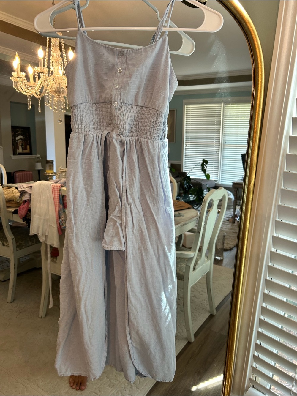 Stitch & Pine Light Blue Smocked Waist Maxi Dress with Shorts Juniors L 14